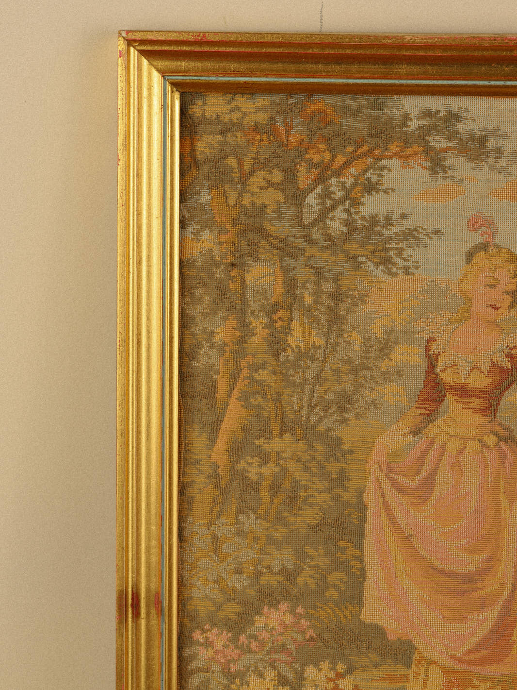 Vintage Framed "Fête Galante" Tapestry
