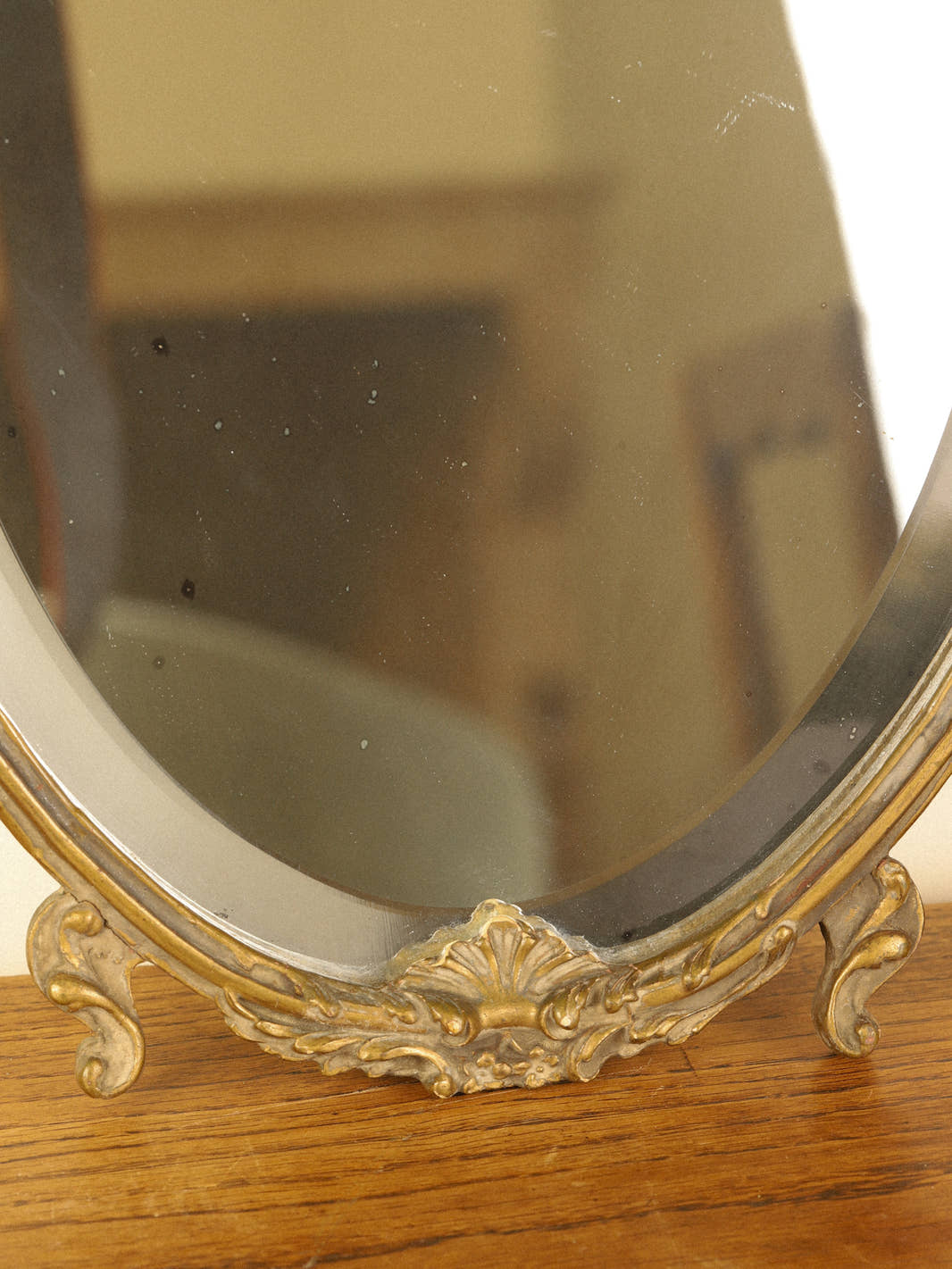 Vintage Wooden Wall Mirror With Legs