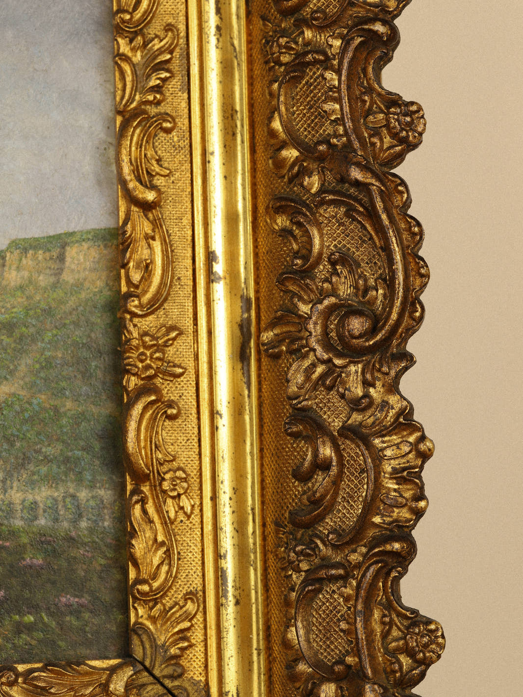 Antique 1904 Ornate Landscape Painting