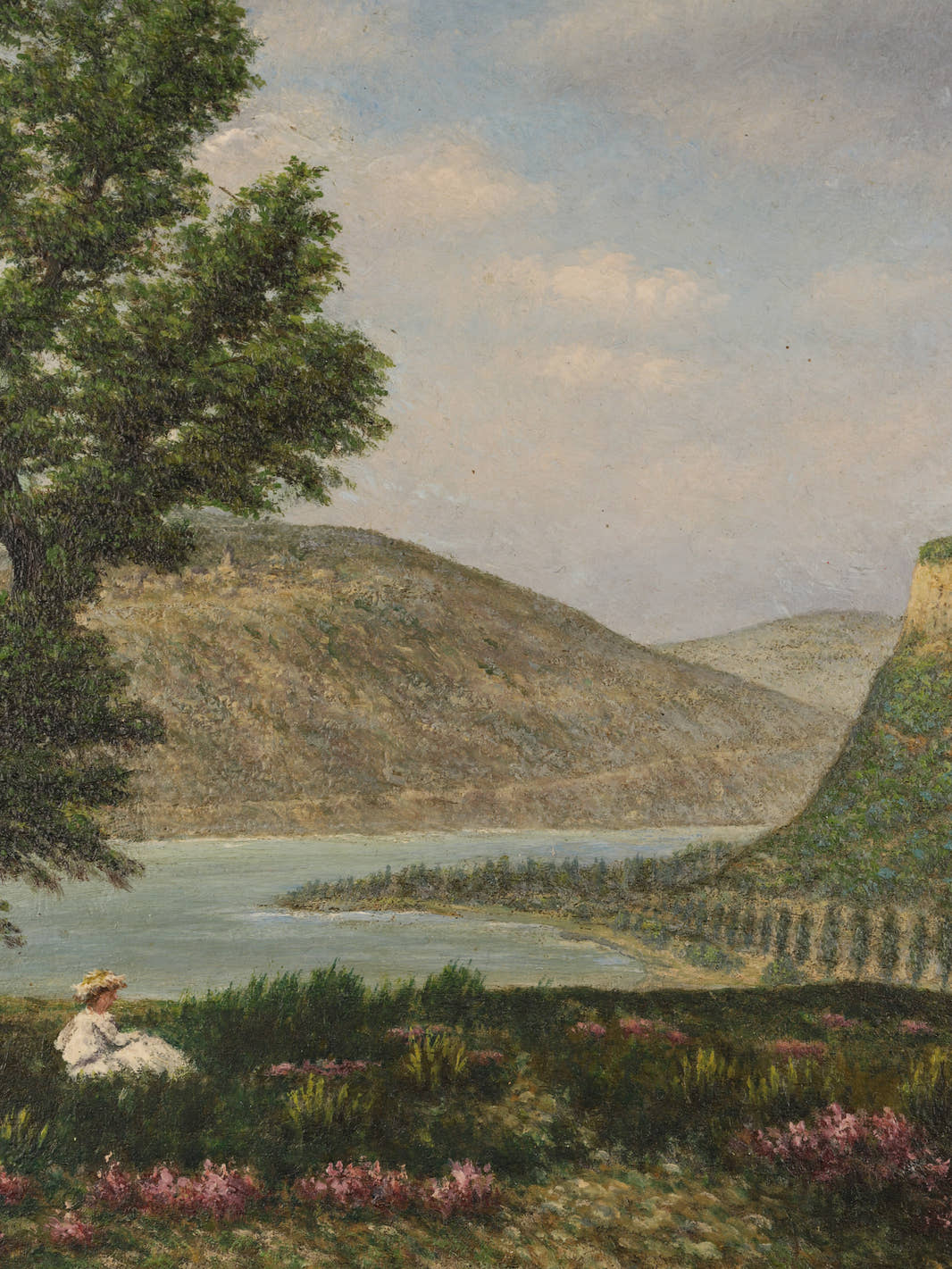 Antique 1904 Ornate Landscape Painting