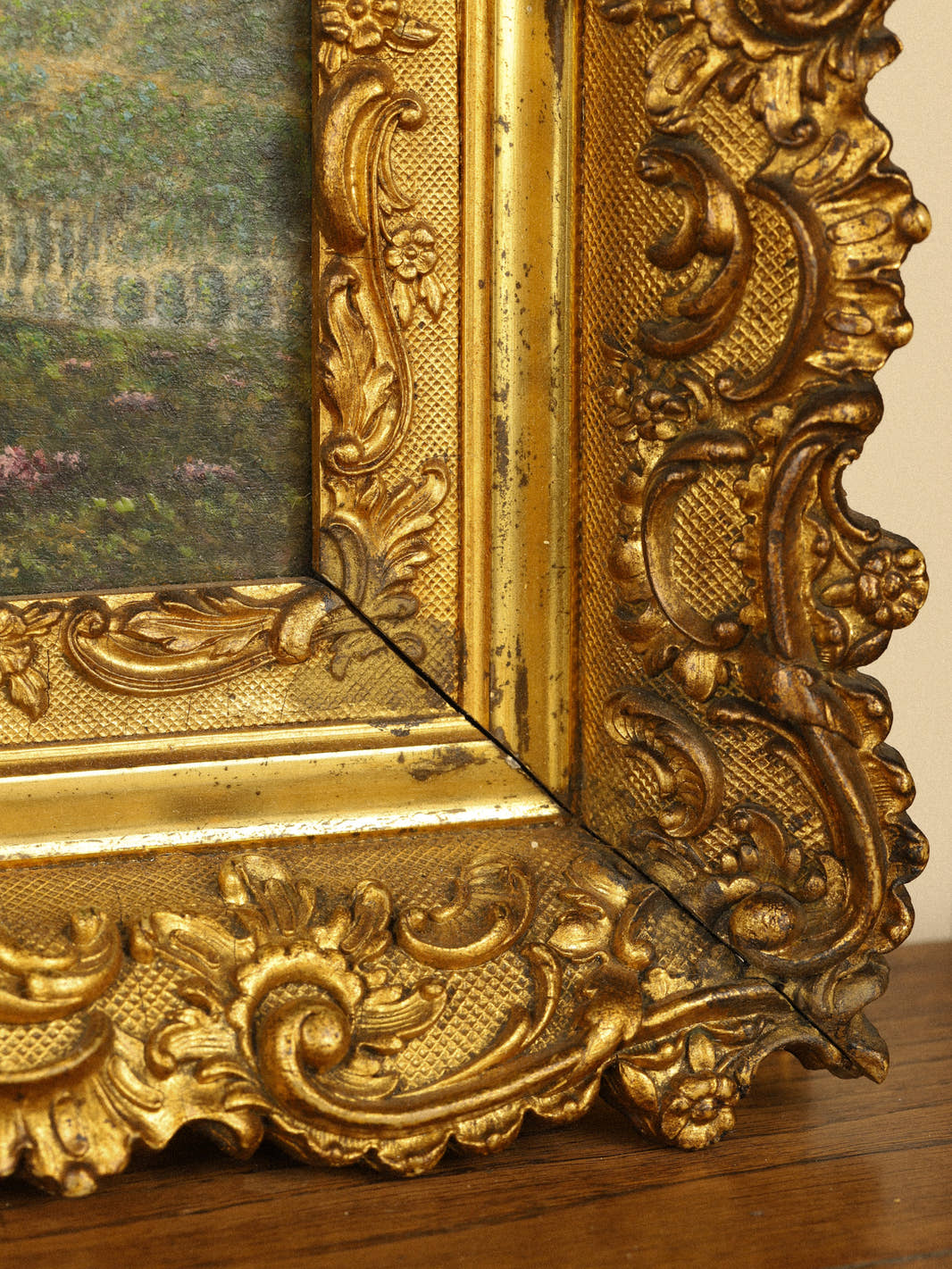 Antique 1904 Ornate Landscape Painting