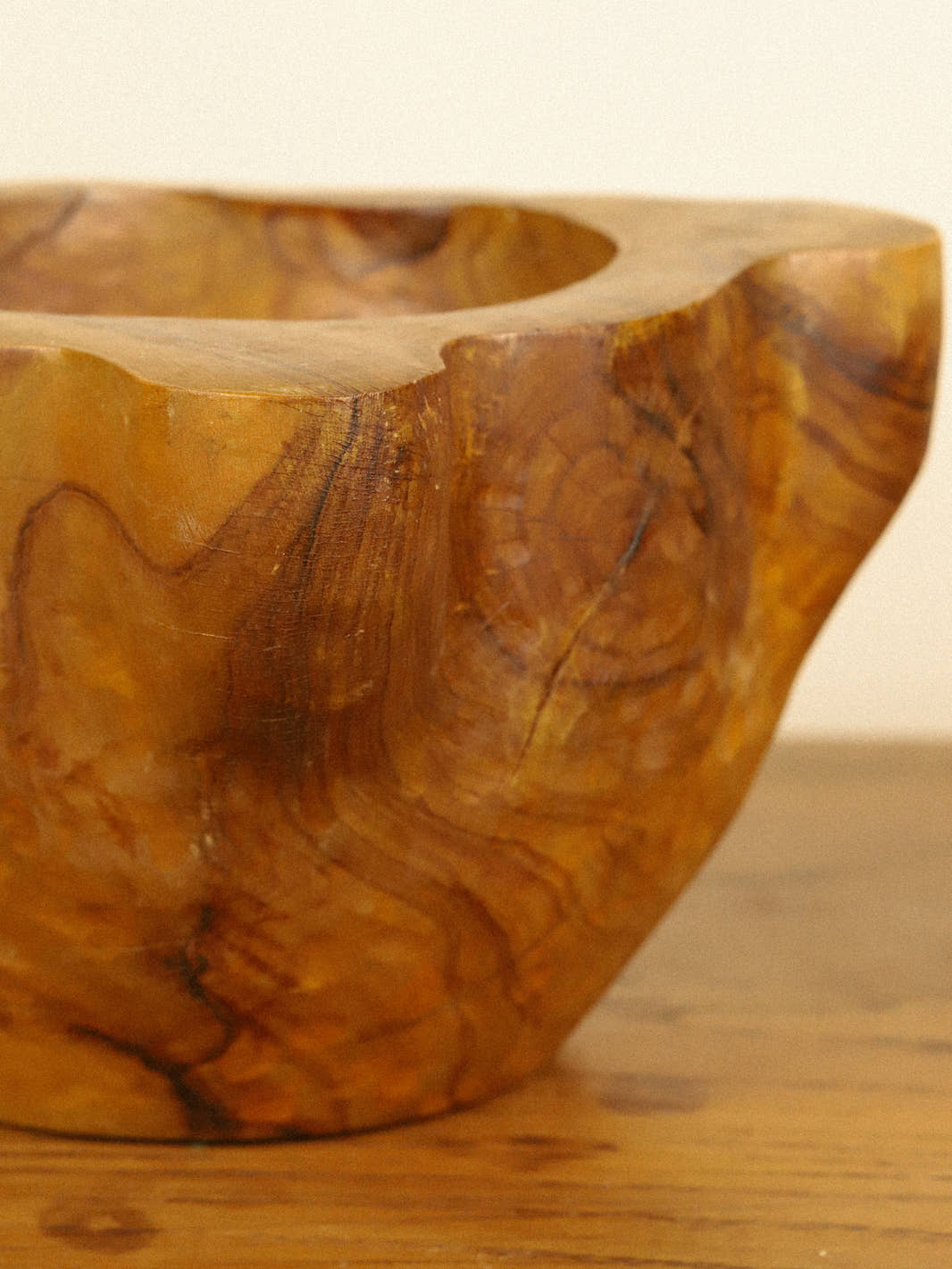 Vintage Rustic French Wooden Mortar