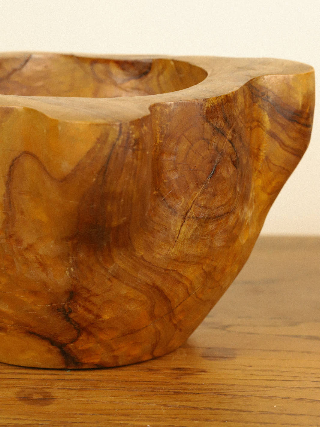 Vintage Rustic French Wooden Mortar