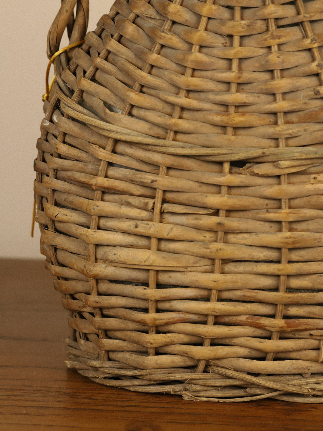Vintage Wickered Glass Demijohn Bottle