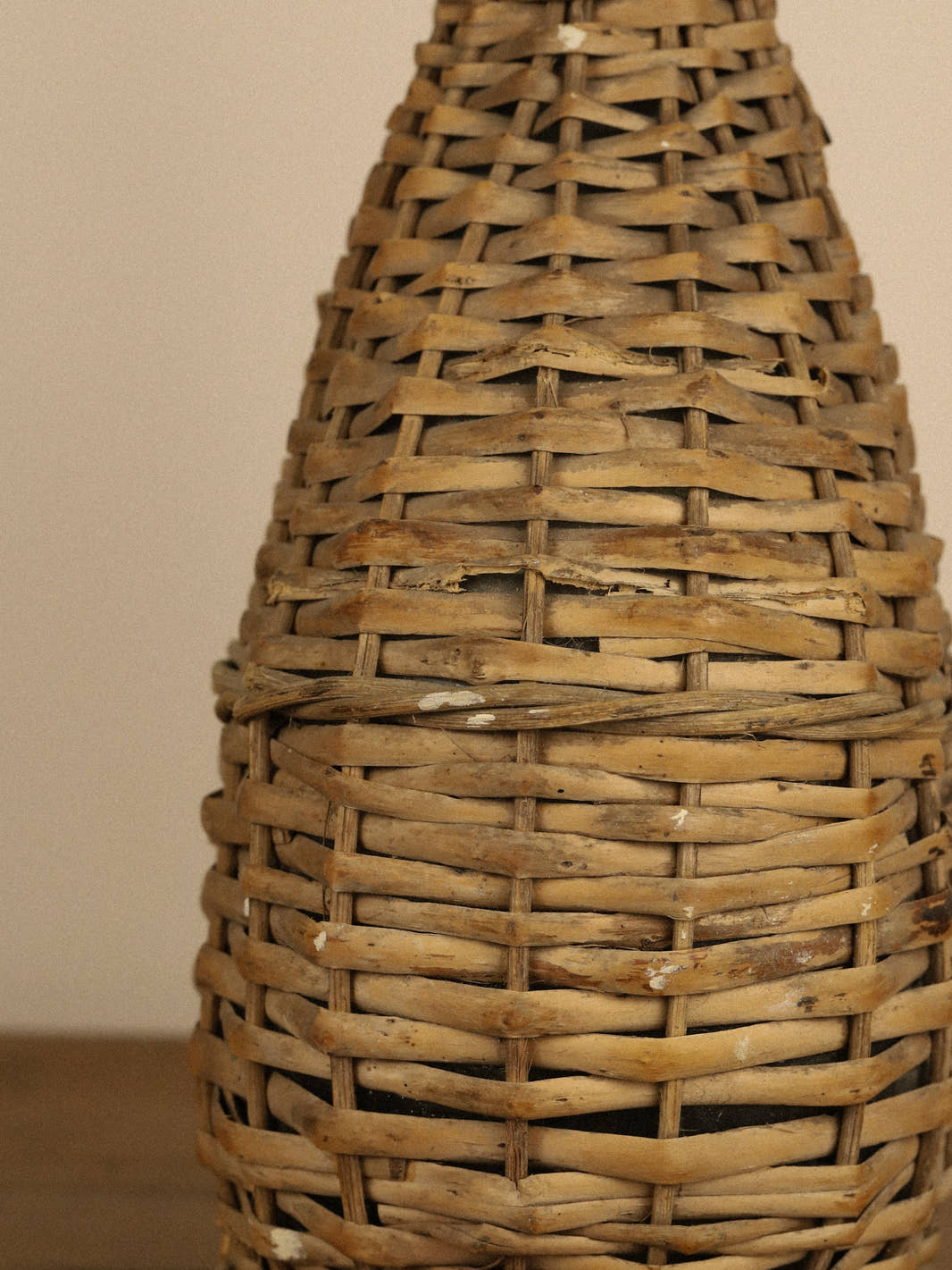 Vintage Wickered Glass Demijohn Bottle