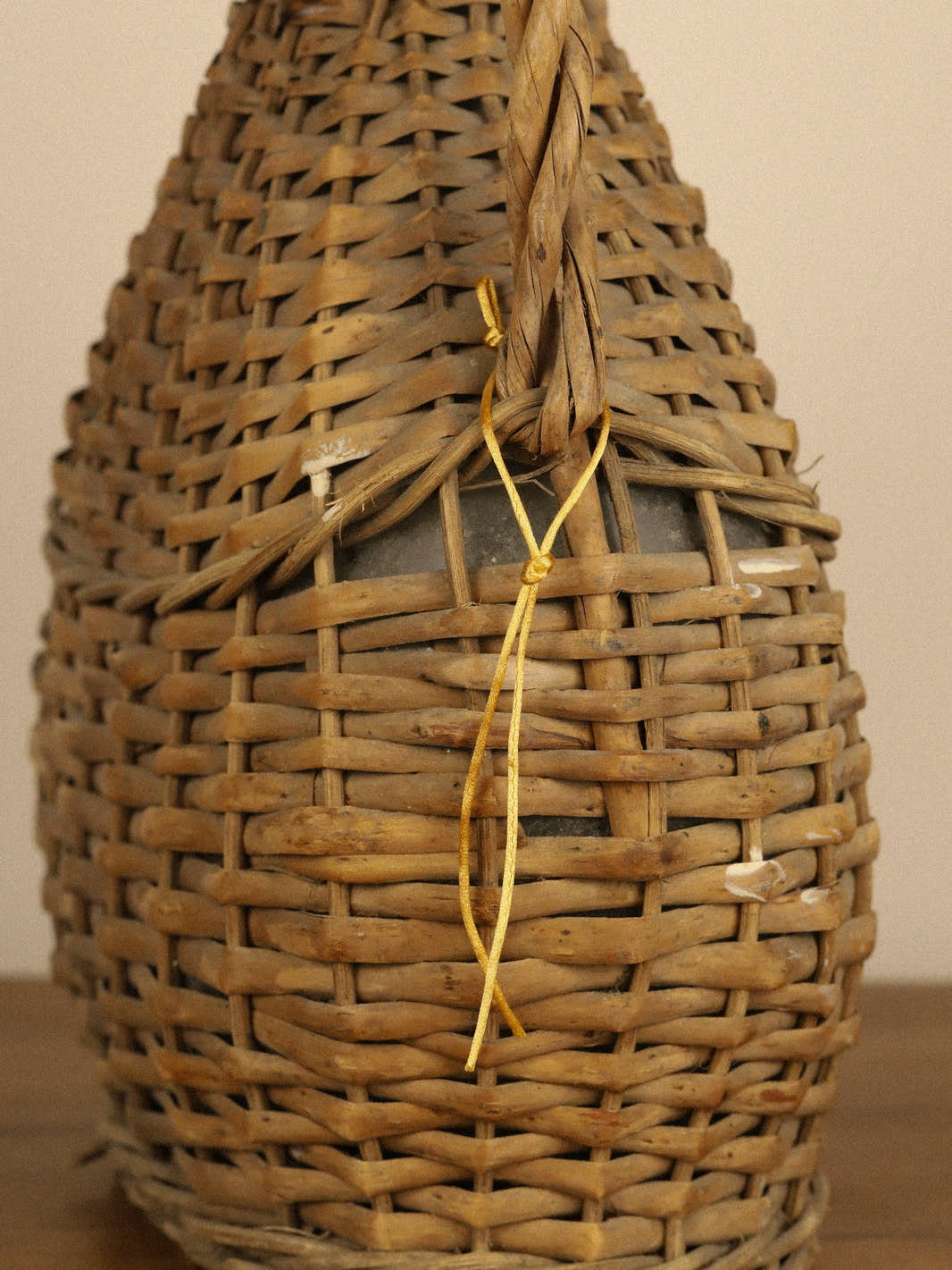Vintage Wickered Glass Demijohn Bottle