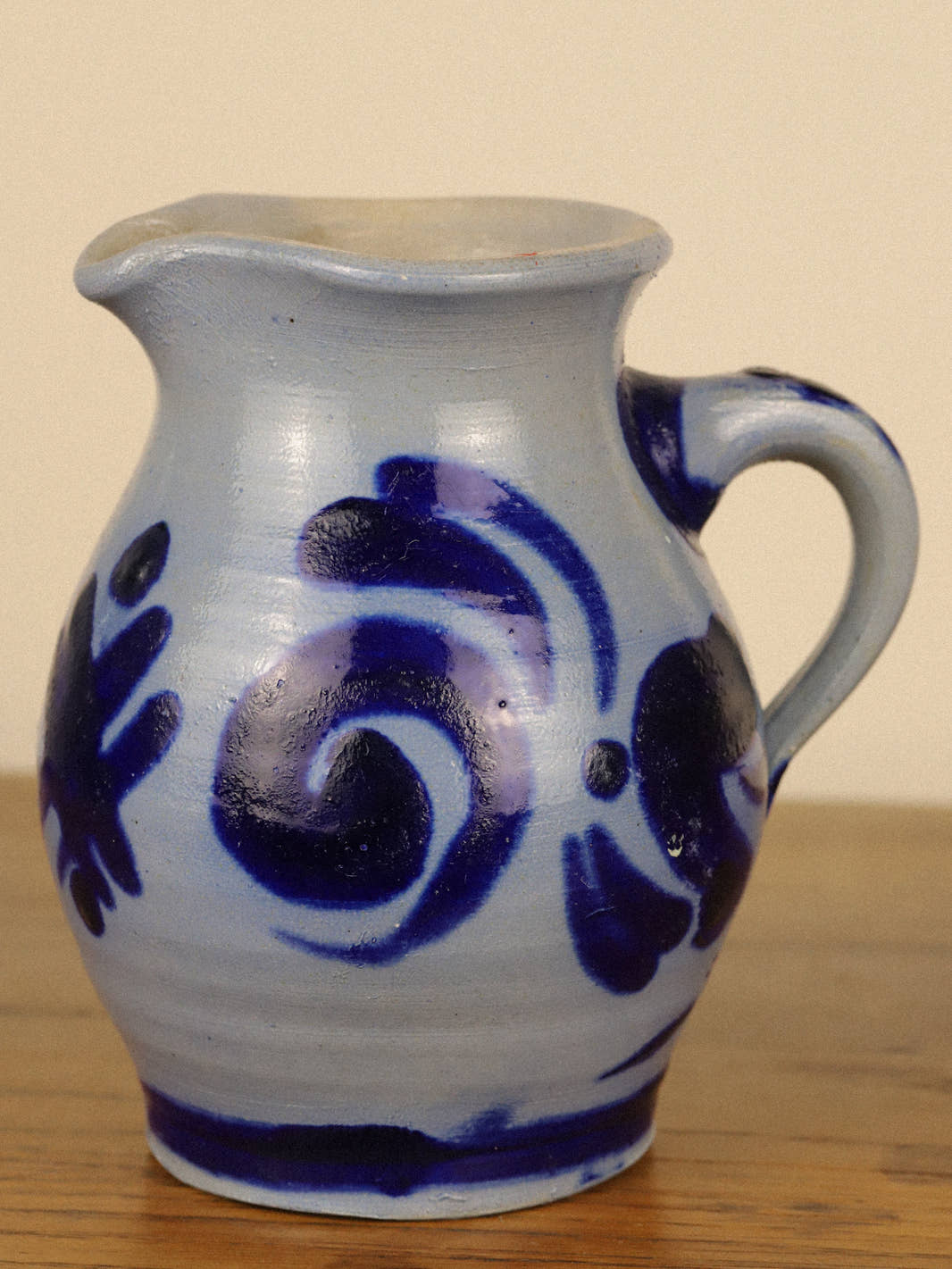 Antique Salt-Glazed Westerwald Cobalt Pitcher