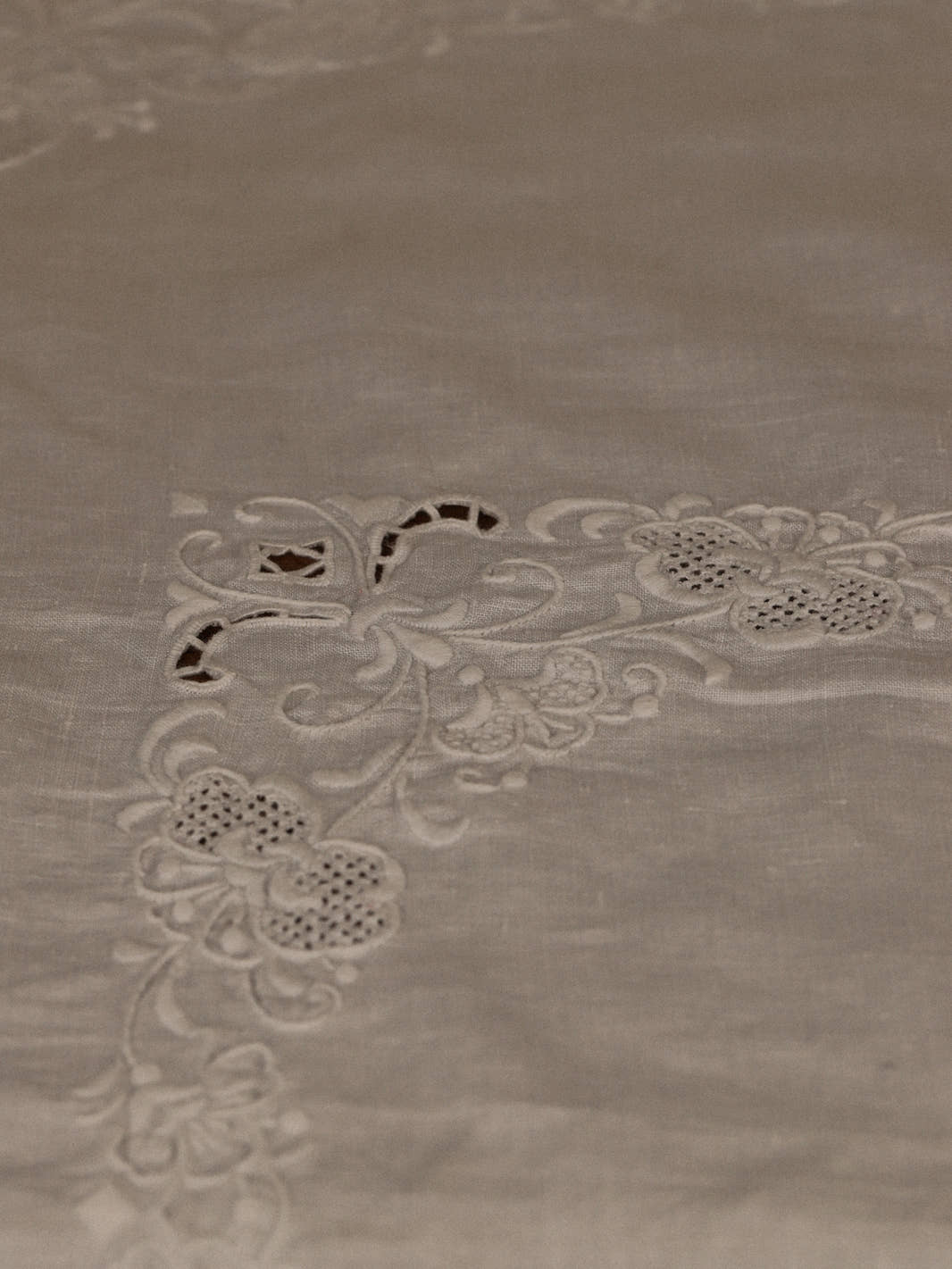 Vintage Handmade French Linen Table Cloth