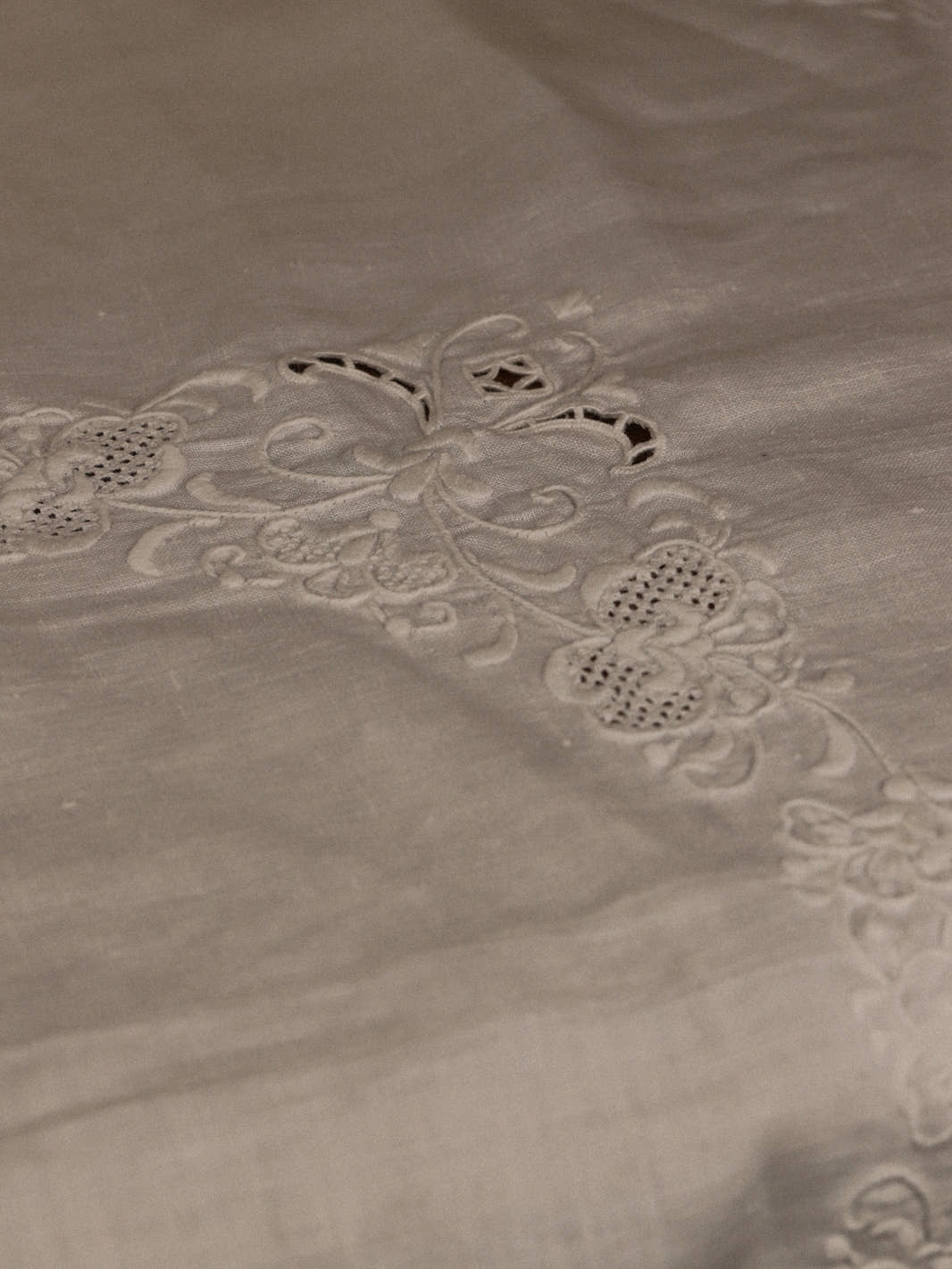 Vintage Handmade French Linen Table Cloth