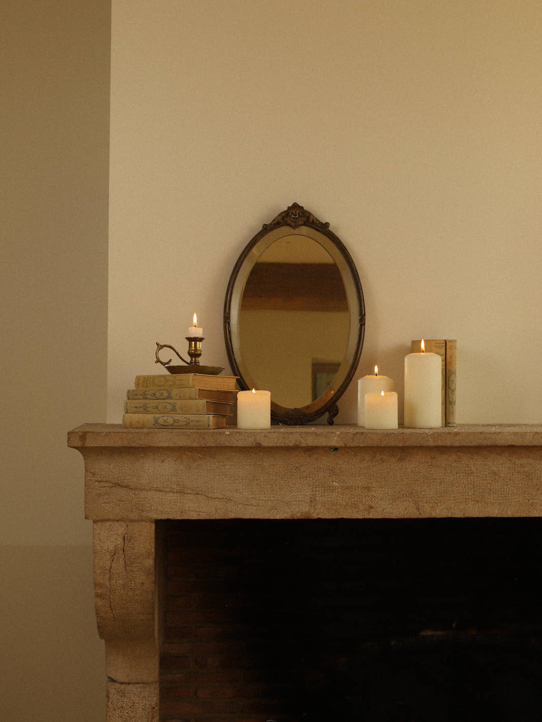 Vintage Wooden Wall Mirror With Legs