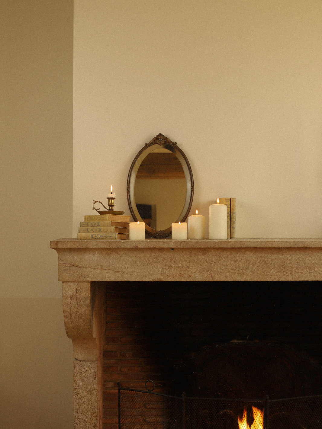 Vintage Wooden Wall Mirror With Legs