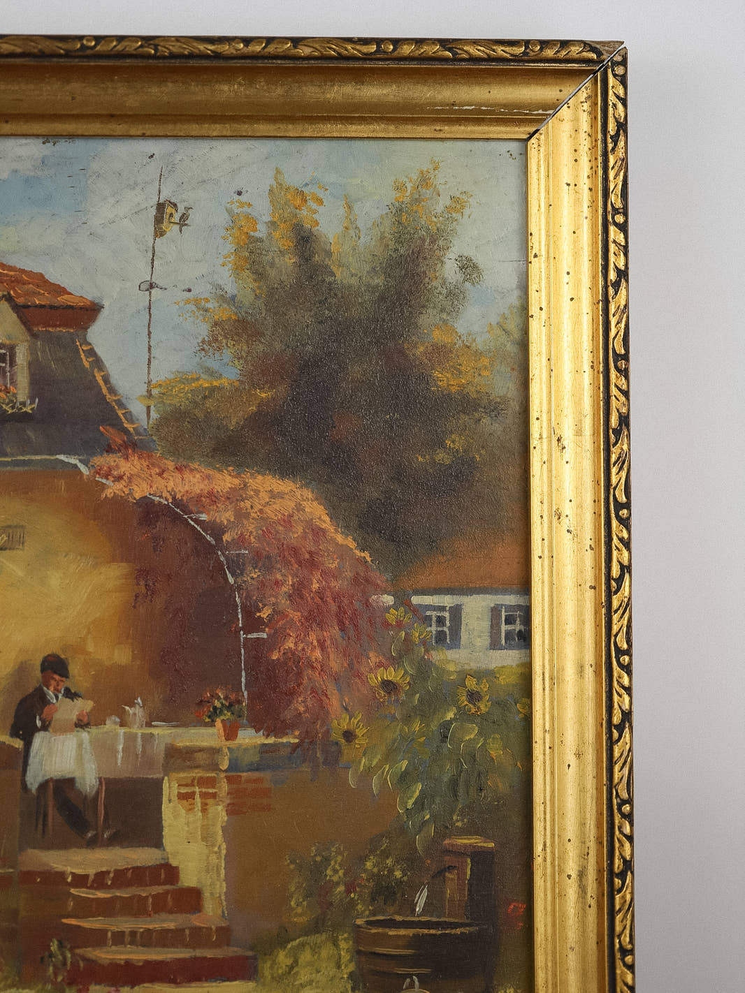 Vintage French Impressionist Garden Painting