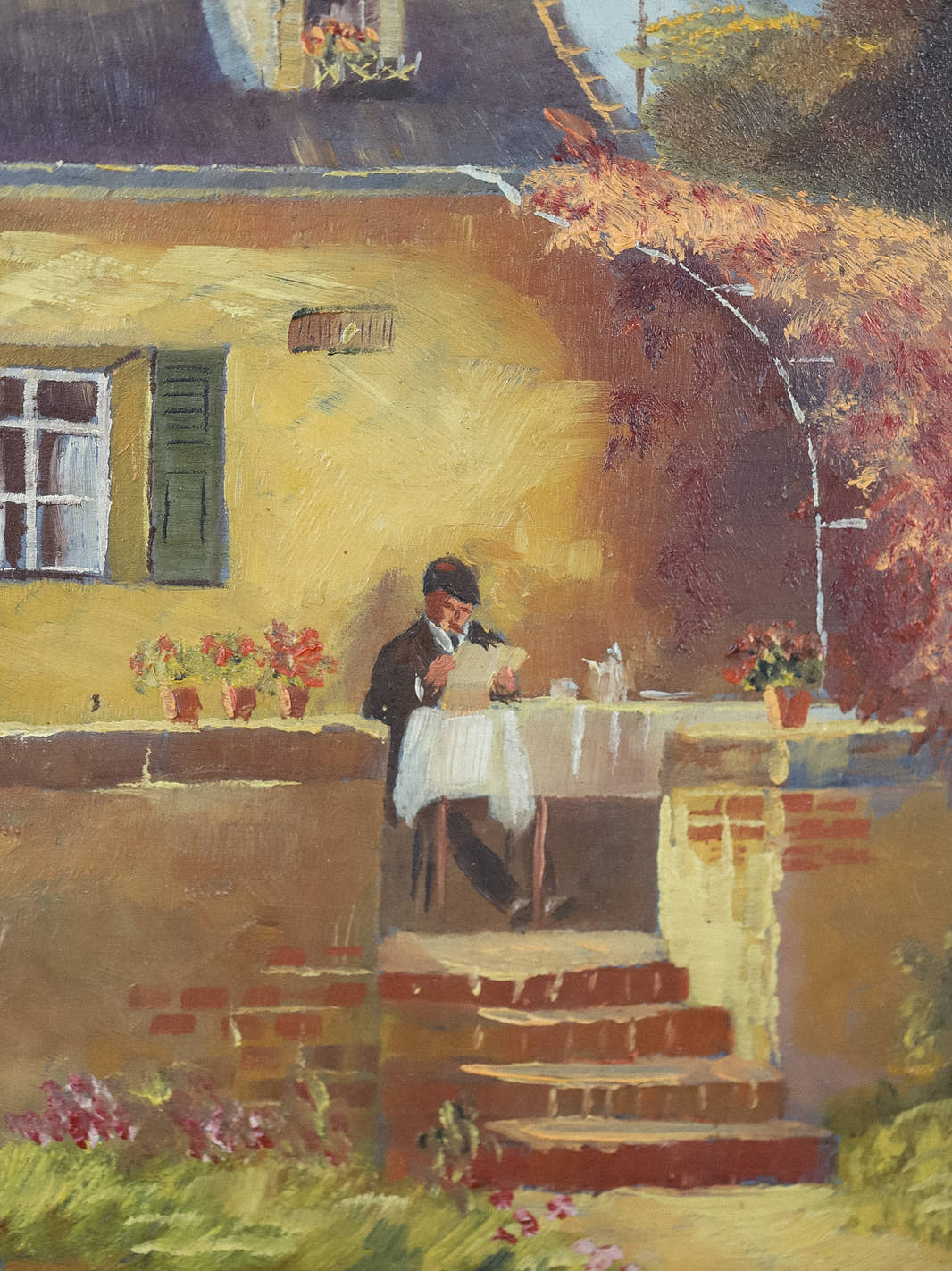 Vintage French Impressionist Garden Painting