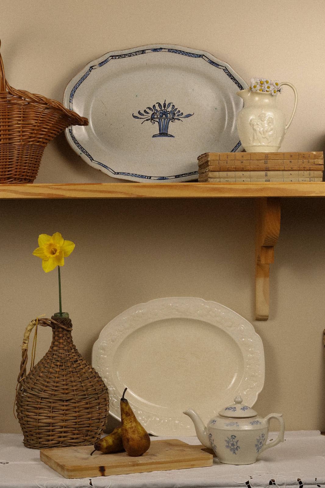 Antique 19th Century Oval Faïence Platter