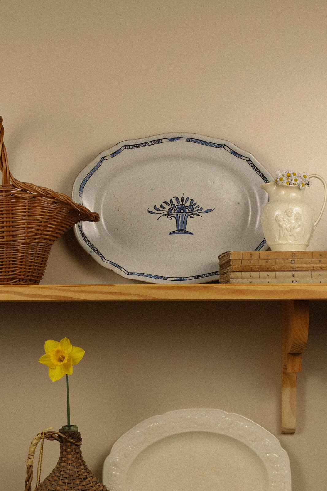 Antique 19th Century Oval Faïence Platter