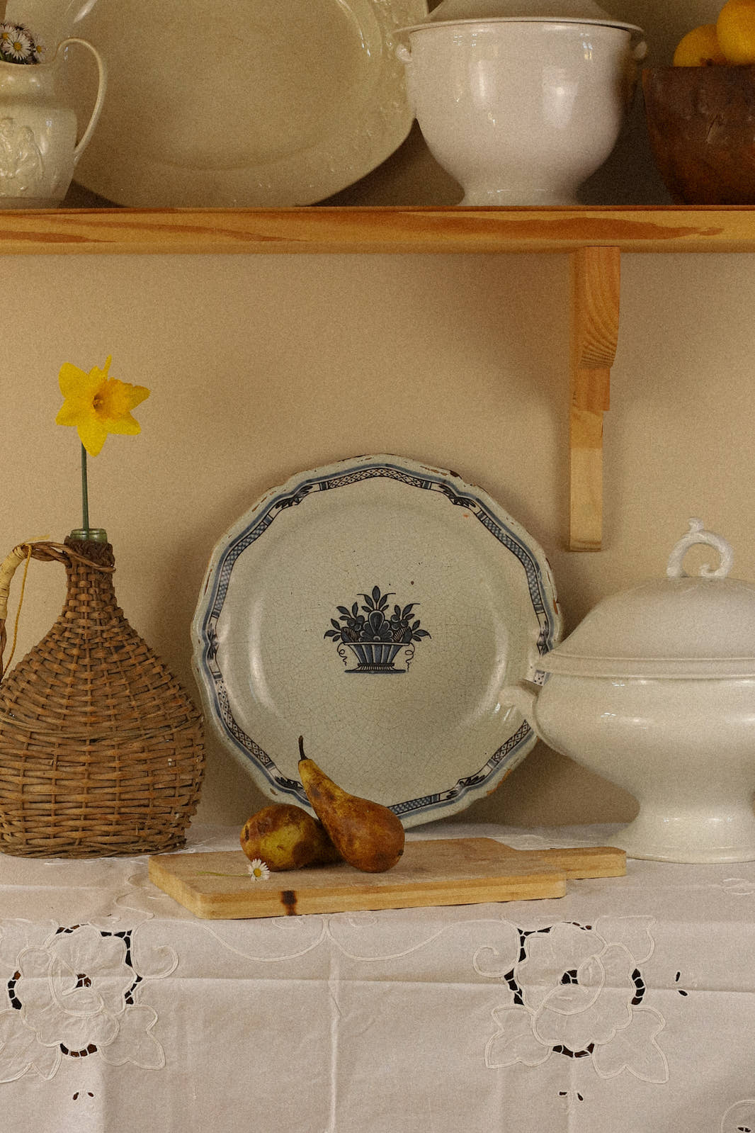 Antique 19th Century Round Faïence Platter