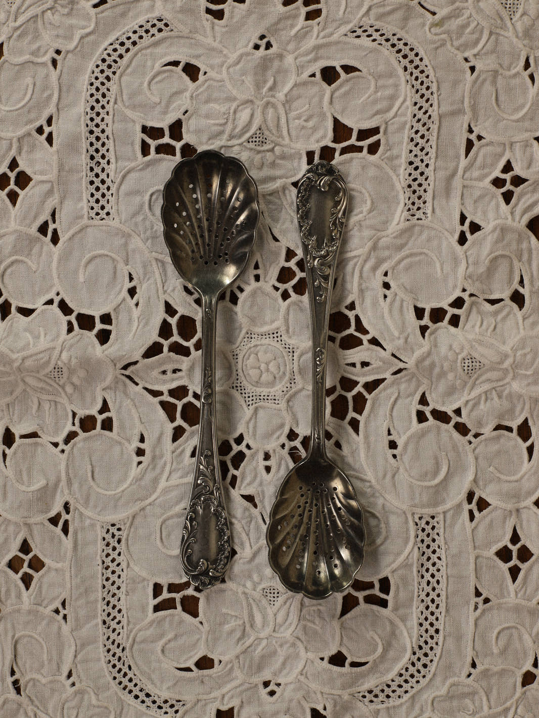Antique Silver-Plated Berry Sifting Spoons