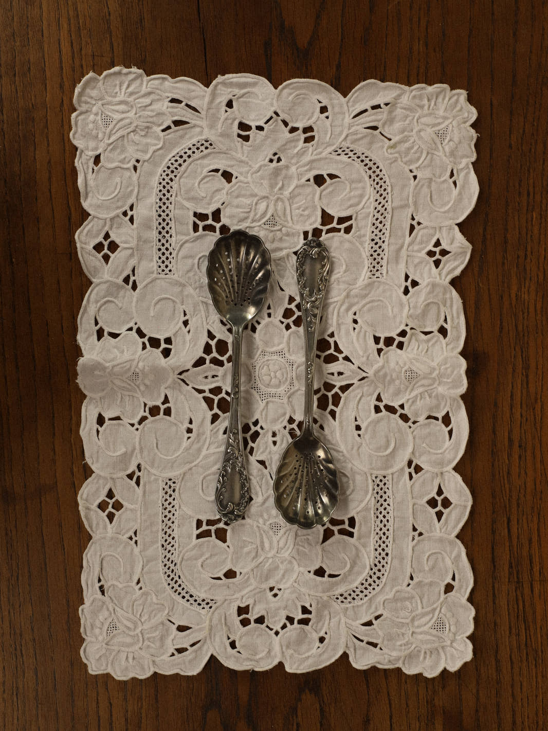 Antique Silver-Plated Berry Sifting Spoons